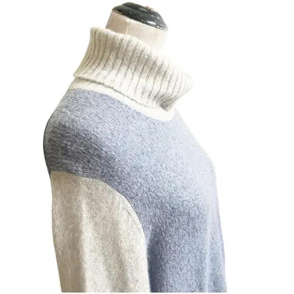 C by Bloomingdale’s Women Cashmere Pullover Sweater Sz L Turtleneck Colorblock - Picture 5 of 9